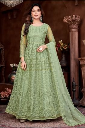 Pista  Embroidered Net Eid Anarkali Suit AS3460