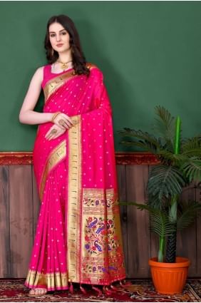 Silk Magenta Saree in Weaving SR23948
