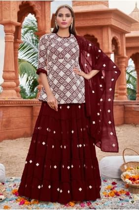 Georgette  Multi  Sharara Suit with Dupatta SS0966