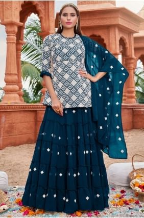 Georgette Multi  Sharara Suit with Dupatta SS0969