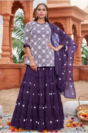 Georgette Sharara Suit in Multi  with Dupatta SS0970