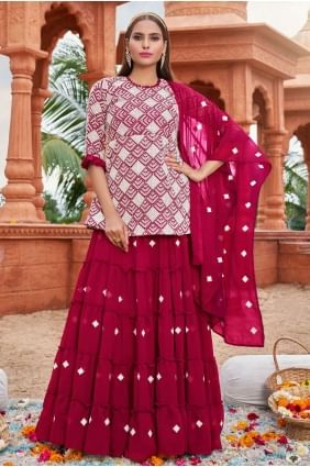 Sharara Suit in Multi   Georgette SS0971