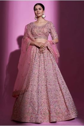Mauve  Thread Georgette Lehenga Choli LC6553