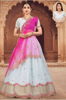 Sky  Lehenga Choli in Embroidered Organza LC6598