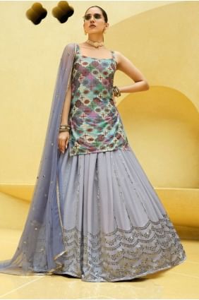Wedding Lehenga Choli in Lavender  Chinon chiffon with Embroidered LC6616