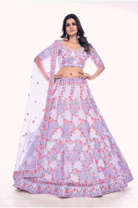 Wedding Lehenga Choli in Purple Soft net with Thread LC6787