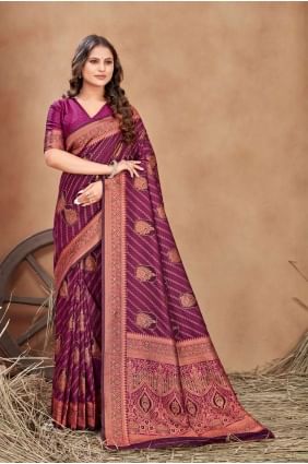 Multicolor Satin Saree with Weaving SR24509