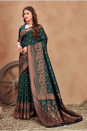Saree in Multicolor Satin with Weaving SR24511