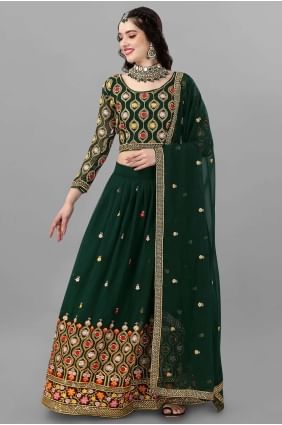Wedding Lehenga Choli Green  in Embroidered Georgette LC6846