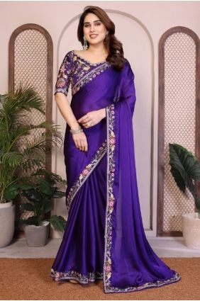 Embroidered,lace Saree in Yellow Chiffon SR29709