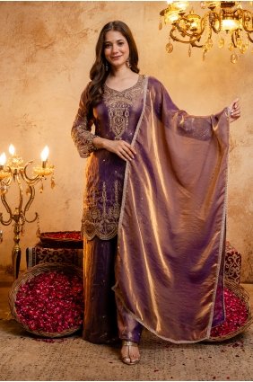 Silk Silk Palazzo Suit with Embroidered PZ4548