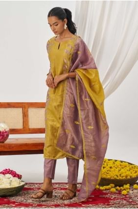 Embroidered Silk Purple Salwar Kameez with Dupatta SK155816