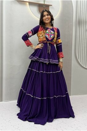 Purple Lehenga Choli with Lace Cotton LC9174
