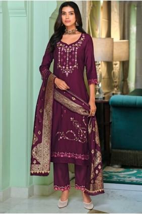 Purple Weaving Salwar Kameez in Viscose SK155815