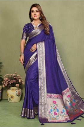 Purple Saree with Zari Silk SR29705