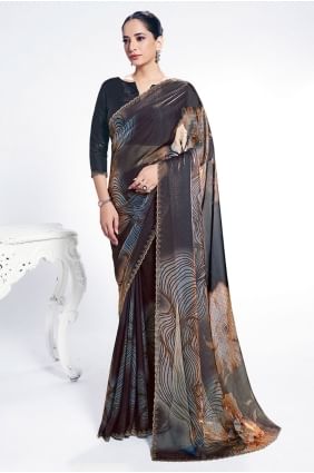 Rama Saree in Embroidered Satin SR28956