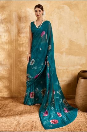 Rama Printed Saree in Georgette SR29964