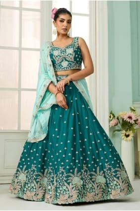 Sequins Georgette Rama Lehenga Choli with Dupatta LC8768