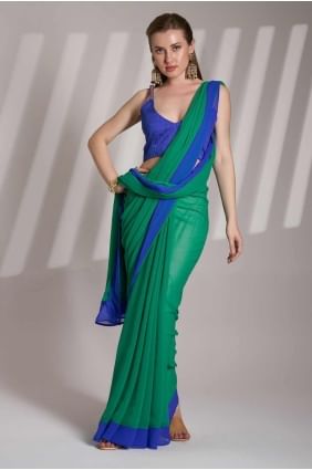 Rama Plain Saree in Chiffon SR28145