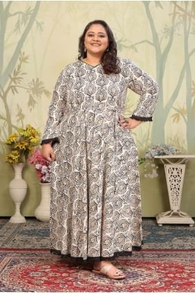 Rayon Digital print Off white  Kurti with Dupatta KTI2668