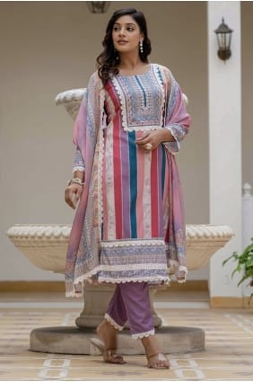 Salwar Kameez in Multicolor Rayon with Embroidered SK155841