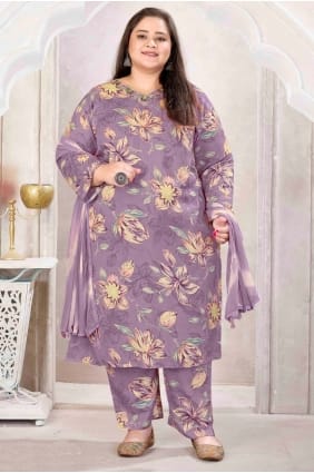 Lavender Printed Rayon Salwar Kameez SK15629