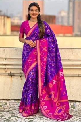 Royal blue Weaving Silk Saree SR28019