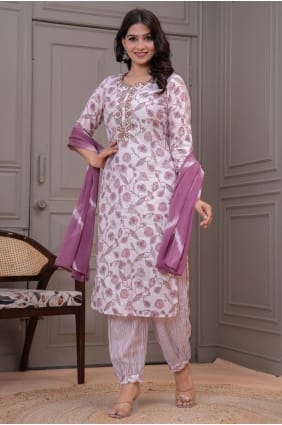 Multicolor Salwar Kameez in Silk with Printed SK155945