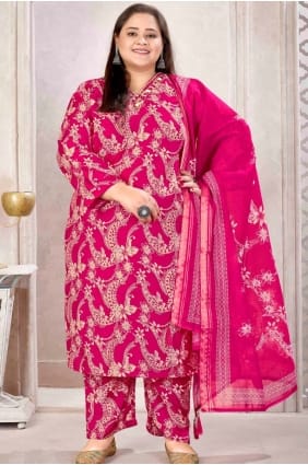 Printed Viscose Pink Salwar Kameez with Dupatta SK15623