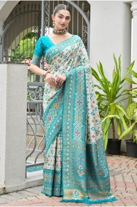 Banarasi silk Saree with Resham,zari in Sea green SR29785