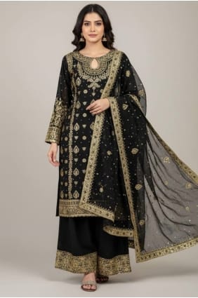 Faux georgette Faux georgette Eid Palazzo Suit with Sequins PZ4296
