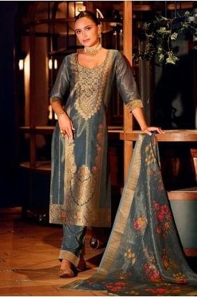 Shimmer Salwar Kameez with Weaving SK155804