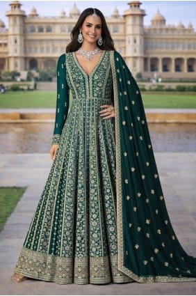 Rama Embroidered Anarkali Suit in Silk AS4200