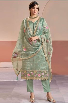 Silk Salwar Kameez with Embroidered SK15886