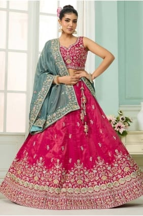 Pink Embroidered Silk Lehenga Choli LC8790