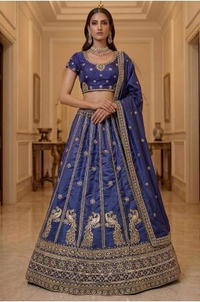 Voilet Silk Lace Lehenga Choli with Dupatta LC9035