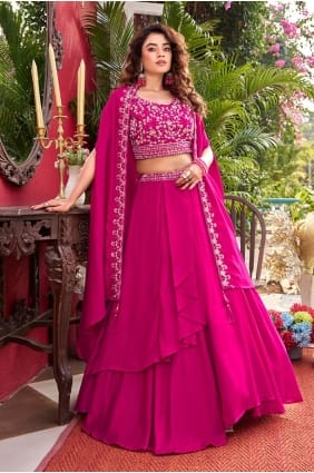 Sequins Silk Pink Lehenga Choli with Dupatta LC9001
