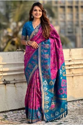 Silk Purple Saree in Weaving SR28016