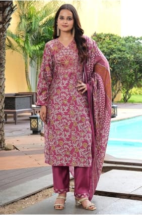 Pink Embroidered Silk Eid Salwar Kameez SK155965