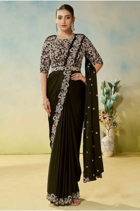 Silk Green Saree in Hand SR29177