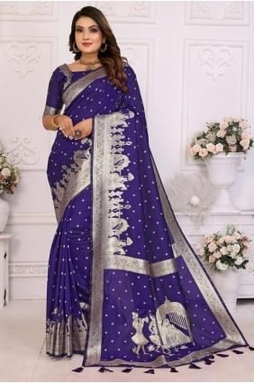 Silk Saree in Voilet  with Weaving SR28230