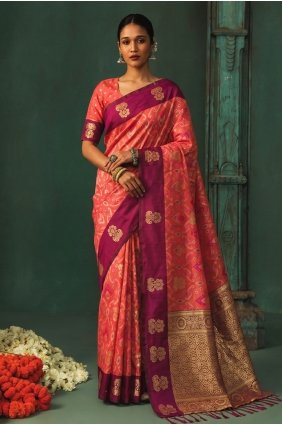 Gajri Saree with Weaving Silk SR30378