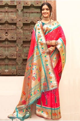 Pink Weaving Saree in Silk SR29020
