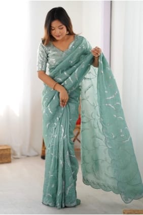 Sky blue Silk Saree with Thread SR29634