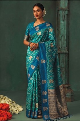 Sky blue Saree in Silk with Weaving SR30380