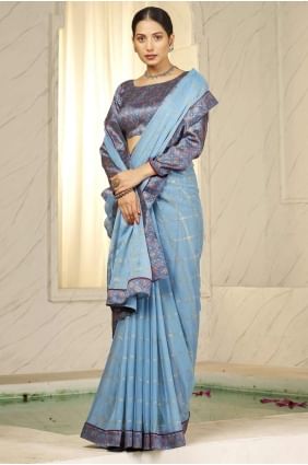 Sky blue Saree in Chiffon with Printed SR28417