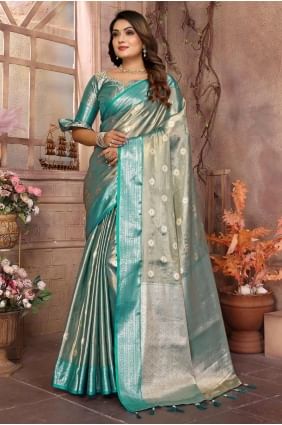 Soft Saree in Pista  with Weaving SR28296