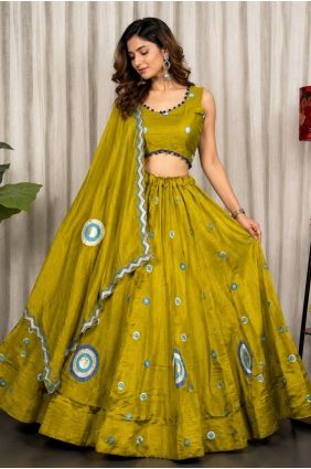 Mustard Silk Lehenga Choli with Thread LC9151