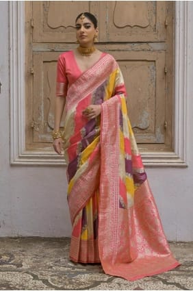 Banarasi raw silk Multicolor Saree in Weaving SR29242