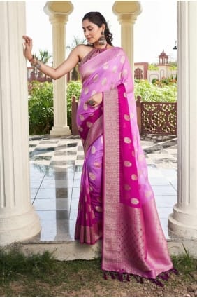 Purple Weaving Georgette Saree SR29407